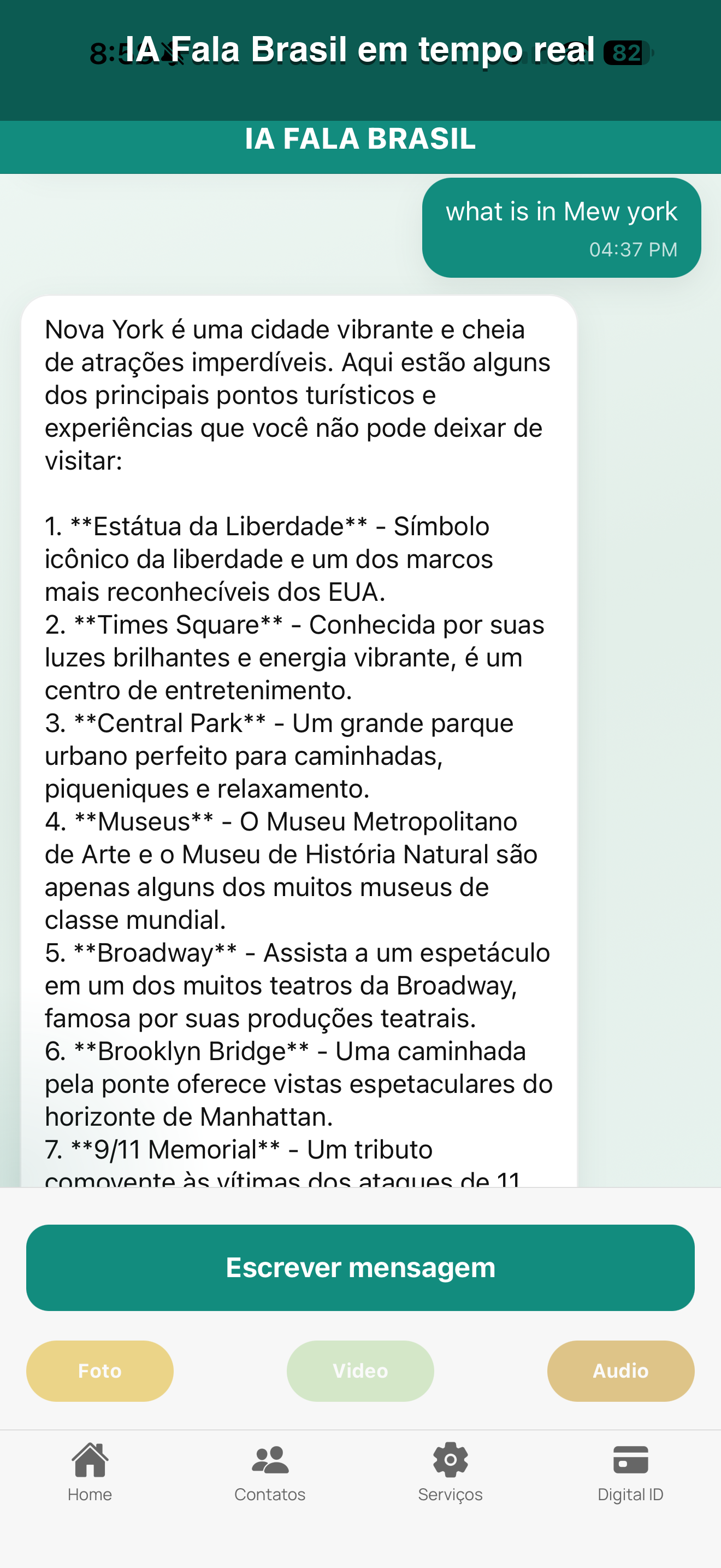 Chat com IA Fala Brasil